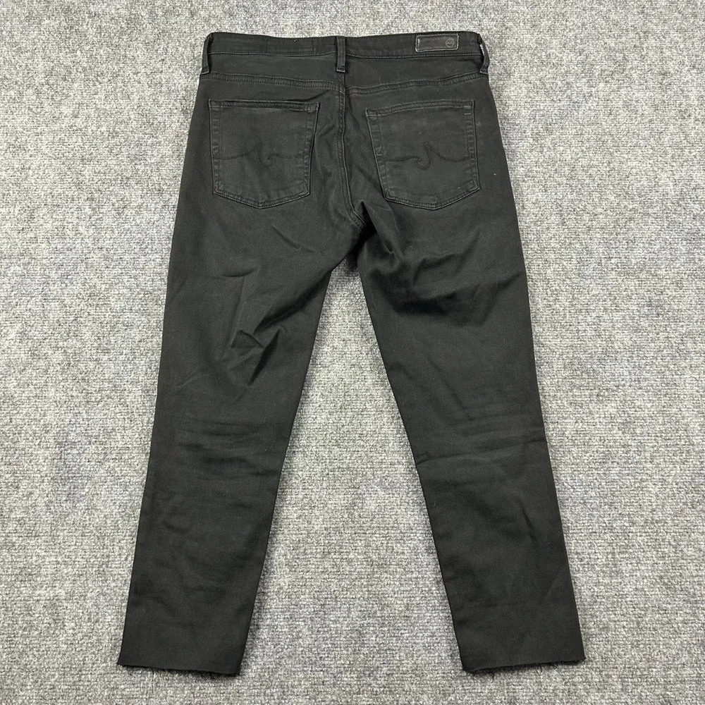 AG Adriano Goldschmied The Abbey Ankle Jeans Womens 27R Black Super Skinny Raw‎